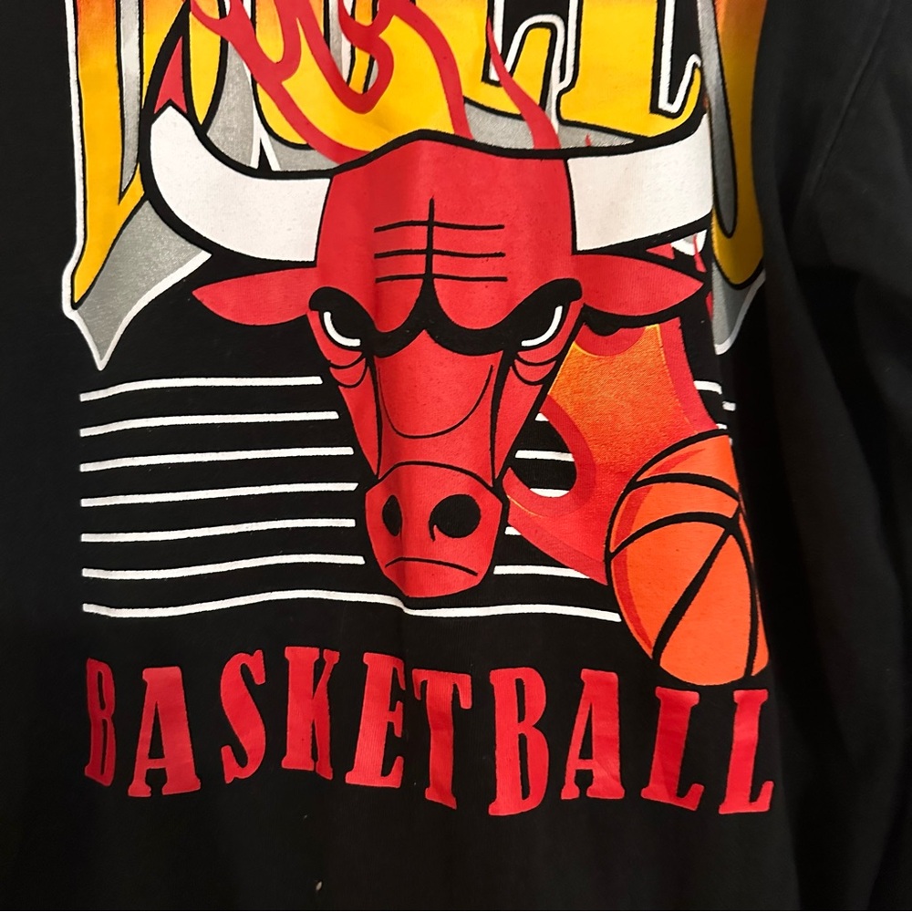 Chicago Bulls Black Long Sleeve Graphic Shirt T-Shirt NBA Size L Large - Picture 6 of 10
